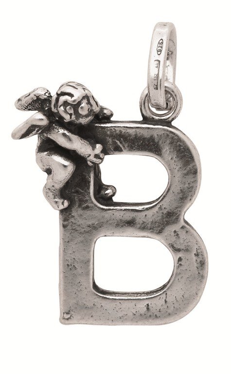 Charm in argento lettera B