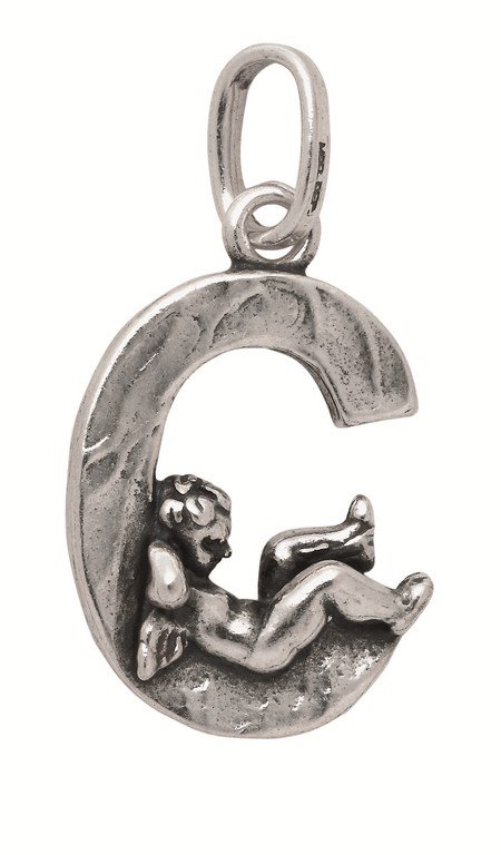 Charms in argento lettera C
