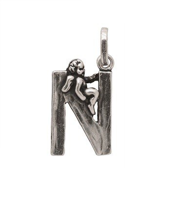 Charm in argento lettera N